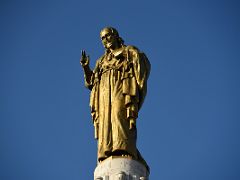 01B Sacred Heart of Jesus statue close up at the junction of Gran Via and Sabino Arana streets Bilbao Spain