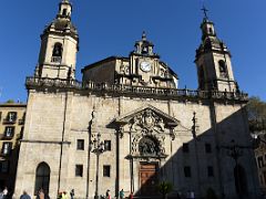 05A San Nicolas de Bari Church 1756 was designed by Ignacio de Ibero with a Baroque facade topped by two towers Old Town Casco Viejo Bilbao Spain