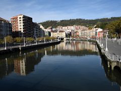 07A Looking Up The Nervion River From Arenal Bridge Puente del Arenal Old Town Casco Viejo Bilbao Spain