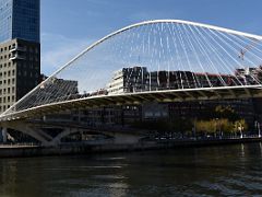 06A Zubizuri Calatrava Bridge Close Up Above the Nervion River Bilbao Spain