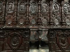 08A The Choir Stalls are carved in pine tree wood by Pedro Duque Cornejo from 1748 to 1753 Mezquita Mosque Cathedral Cordoba Spain