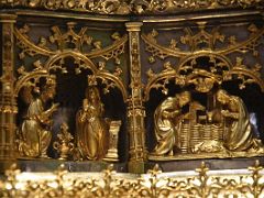 13C Processional custody of Corpus Christi The Annunciation and Birth Of Christ Close Up Chapel of Santa Teresa Mezquita Mosque Cathedral Cordoba Spain