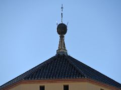 06B Mezquita Mosque Cathedral Cross At The Top From the Patio de los Naranjos Oranges Cordoba Spain