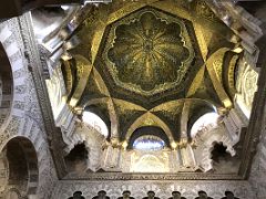 03B Dazzling dome above the mihrab lavishly covered with gold mosaic in the Mezquita Mosque Cordoba Spain