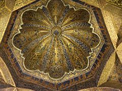 03C Dazzling lavish dome above the mihrab in the Mezquita Mosque Cordoba Spain