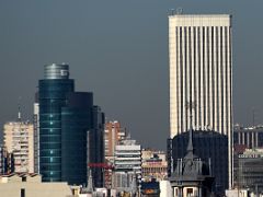 07B The 23-story Torre Titania and 43-story Torre Picasso Skyscrapers From Circulo de Bellas Artes Rooftop Bar Madrid Spain