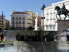 02A Puerta del Sol With Statue of Charles III And Fountain Madrid Spain