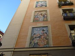 13 Murals by Antonio Mingote on a building in Calle de la Sal Nearby Puerta del Sol Madrid Spain