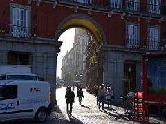 01 Arches lead out of the laneways into the Plaza Mayor Madrid Spain