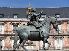 03B Philip III on a horse statue was created in 1616 by Jean Boulogne and Pietro Tacca Plaza Mayor Madrid Spain