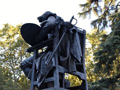 02C Diego Velazquez Statue From Behind Outside The Main Central Entrance of the Prado Madrid Spain