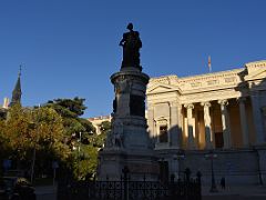 11B Statue of Maria Christina, Wife Of King Ferdinand VII, With Cason del Buen Retiro Prado Annex Behind Madrid Spain