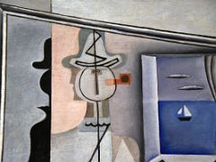 05B Pierrot Playing the Guitar Cubist Painting - Salvador Dali 1925 Close Up Museo Reina Sofia Art Museum Madrid Spain