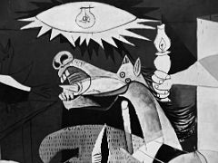 02D Guernica Pablo Picasso Close Up - Gored Horse Museo Reina Sofia Art Museum Madrid Spain