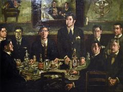 10 The Gathering at the Cafe de Pombo - Jose Solana 1920 Museo Reina Sofia Art Museum Madrid Spain