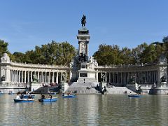 03B In the centre of Estanque Grande pond is Monument to Alfonso XIII, the work of architect Jose Grases El Retiro Park Madrid Spain