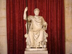 08B Charles IV Statue In A Roman Toga At The Top Of The Grand Staircase After Entering Royal Palace Madrid Spain