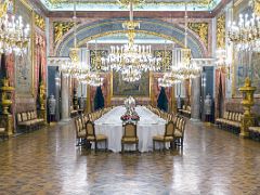 15B Gala Dining Room Has Golden Vases from China and Fine Tapestries Royal Palace Madrid Spain Photo By Patrimonio Nacional