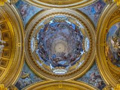 16C Royal Chapel Room Ceiling Apostle Santiago Helps the Christian Army in the Battle of Clavijo by Corrado Giaquinto Royal Palace Madrid Spain Photo By Patrimonio Nacional