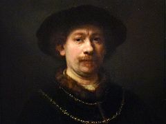 09A Self‐Portrait Wearing a Hat and Two Chains - Rembrandt 1642–43 Thyssen Art Museum Madrid Spain