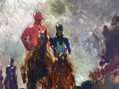 12B The Jockeys - Henri de Toulouse-Lautrec 1882 Close Up Thyssen Art Museum Madrid Spain