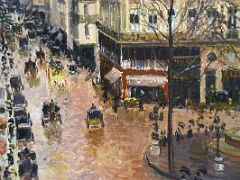 18B Rue Saint-Honore in the Afternoon. Effect of Rain - Camille Pissarro 1897 Close Up Thyssen Art Museum Madrid Spain