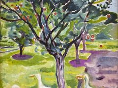 11 Geese in an Orchard - Edvard Munch 1911 Thyssen Art Museum Madrid Spain