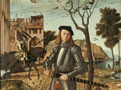 12 Young Knight in a Landscape - Vittore Carpaccio 1510 Thyssen Art Museum Madrid Spain