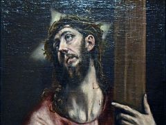 21A Christ with the Cross - El Greco 1587-96 Thyssen Art Museum Madrid Spain