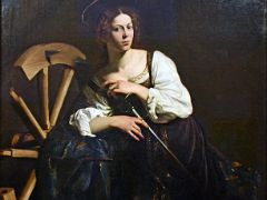 24A Saint Catherine of Alexandria - Caravaggio 1598 Thyssen Art Museum Madrid Spain