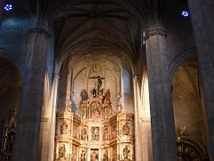 05A Pillars And Ornate Altar In Basilica of Saint Mary of Coro In San Sebastian Donostia Old Town Spain