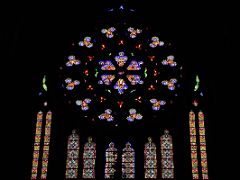 09B Stained Glass Windows Were Designed by Juan Bautista Lazaro In Cathedral of the Good Shepherd San Sebastian Donostia Spain