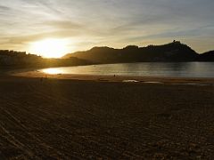 04A Mount Igueldo Is At The End Of The La Concha Curved Bay From Across La Concha Beach At Sunset San Sebastian Donostia Spain