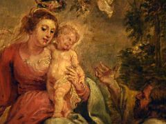 11B Sagrada Familia Hold Family Saint Joseph Worshiping the Virgin and Child By Peter Paul Rubens 1631-32 Close Up In San Telmo Museum San Sebastian Donostia Spain