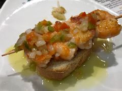 07C Gambas a la Plancha Grilled Shrimp At Bar Sporti Pintxo Tapas Old Quarter San Sebastian Donostia Spain