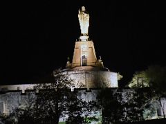 01C The Sagrado Corazon Sacred Heart Of Jesus statue On Top Of Mount Urgull At Night San Sebastian Donostia Spain