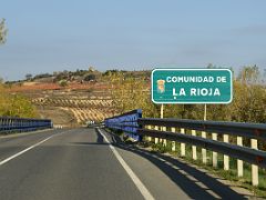 01D Road Sign For Comunidad de la Rioja wine tour south of San Sebastian Donostia Spain