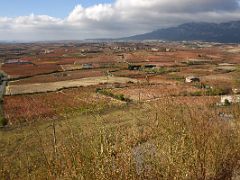 15A Fields Stretch Into The Distance Below the Sierra de Cantabria mountains from Laguardia On Rioja Wine Tour South Of San Sebastian Donostia Spain