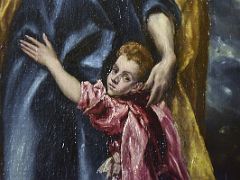 16C Saint Joseph with the Child Jesus - El Greco 1597-99 detail of Child Jesus Sacristy Toledo Cathedral Spain